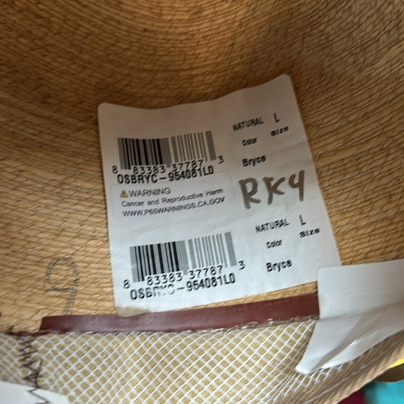 Stetson Cowboy Hat Large Bryce Mexican Palm Straw Natural Strap Ranch Western - Picture 7 of 8